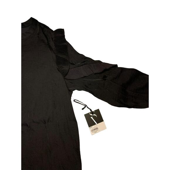 Vera Wang Ruffle Sleeve Blouse, Black, NWT size L - Picture 4 of 5